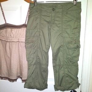 Hollister Green Y2k Cargo Capris Size Small